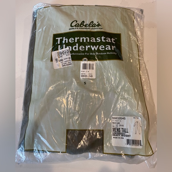 Cabela's Other Vtg Cabelas Thermastat Underwear Union Suit Olive M